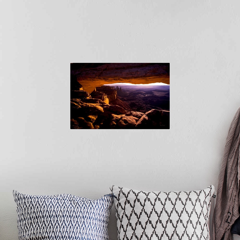 A bohemian room featuring Mesa Arch in Canyonlands National Park, Moab, Utah, USA.
