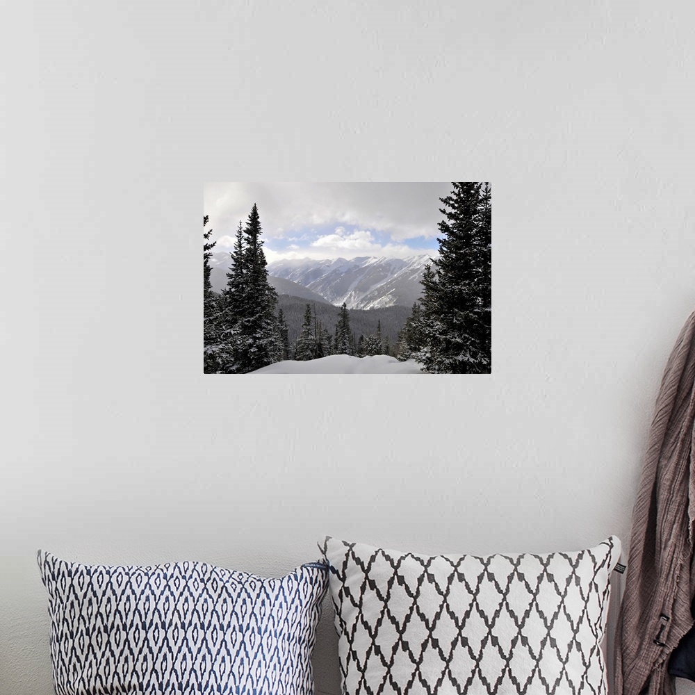 A bohemian room featuring View from Aspen, Colorado ski mountain.