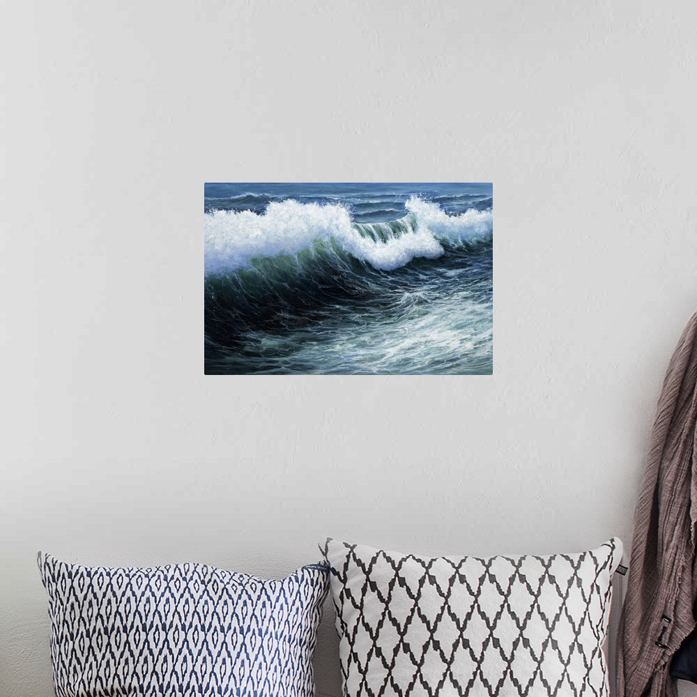 A bohemian room featuring Storm Over Ocean