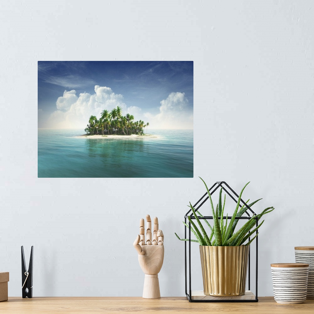 A bohemian room featuring Hot tropical island.