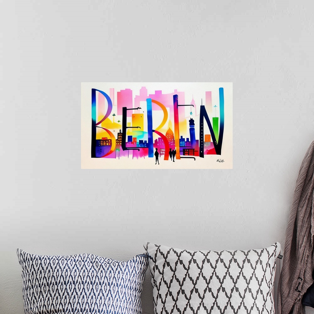 A bohemian room featuring City Strokes Berlin