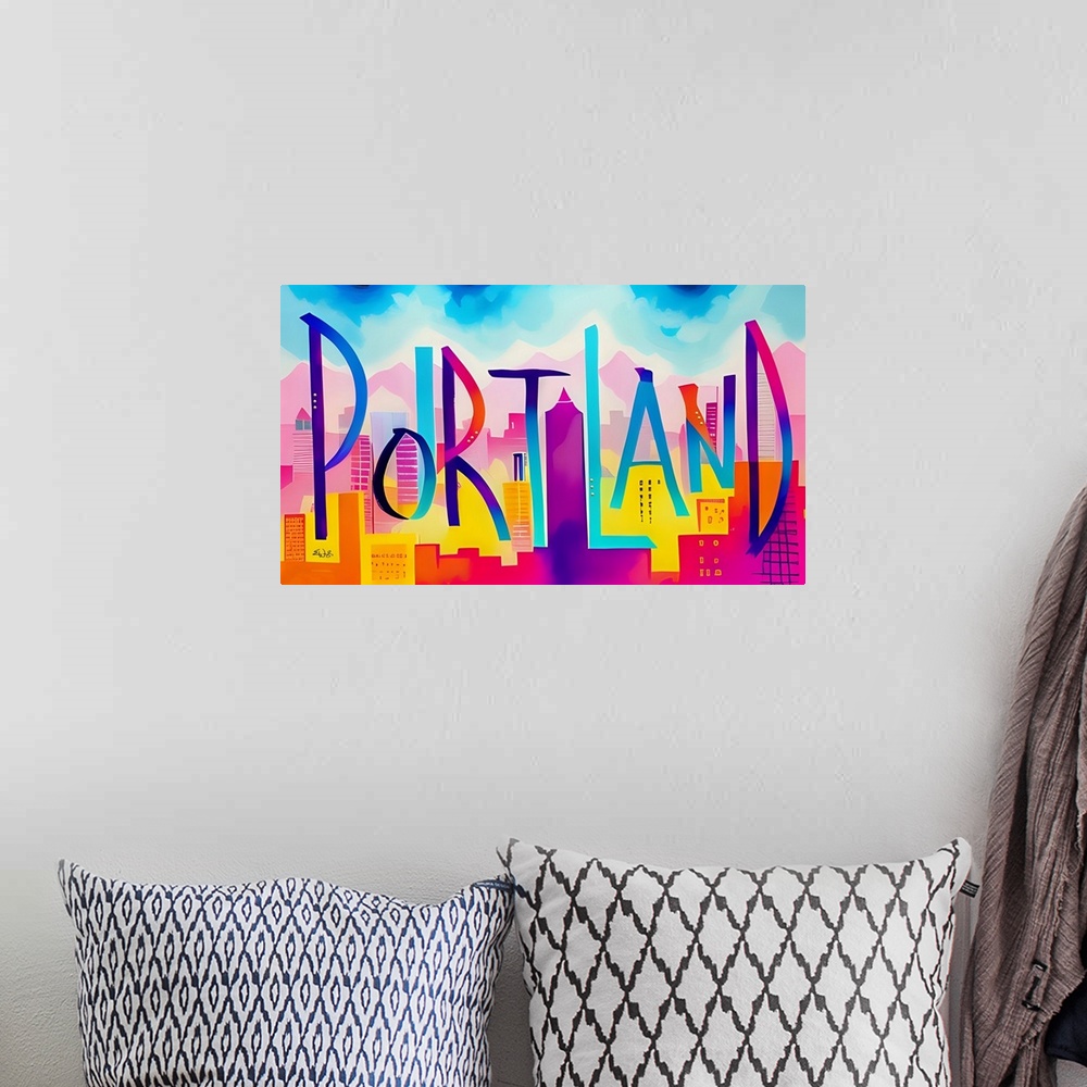A bohemian room featuring City Strokes Portland
