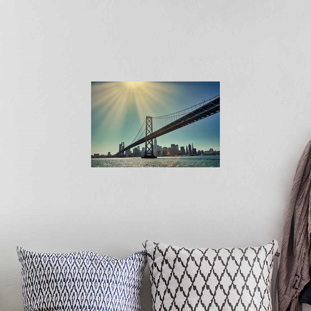 A bohemian room featuring California, San Francisco-Oakland Bay Bridge, view of San Francisco Skyline.