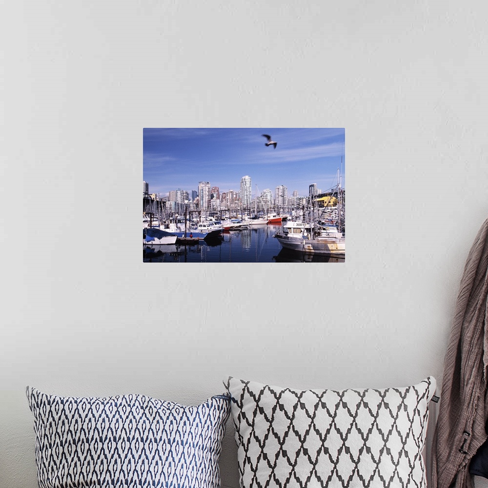 A bohemian room featuring Canada, British Columbia, Vancouver, The town from Granville Island harbour