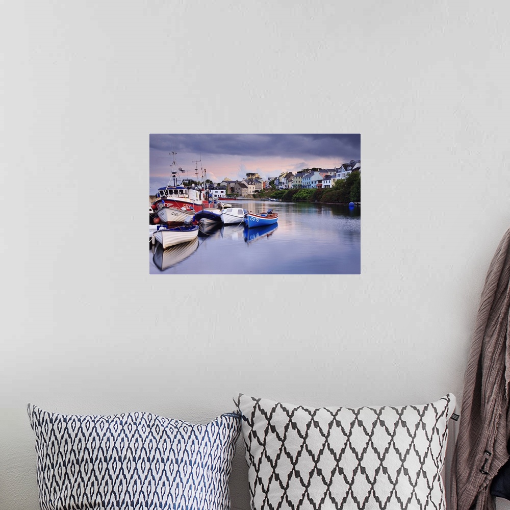 A bohemian room featuring Ireland, Galway, Connemara, Roundstone, picturesque fishing harbour