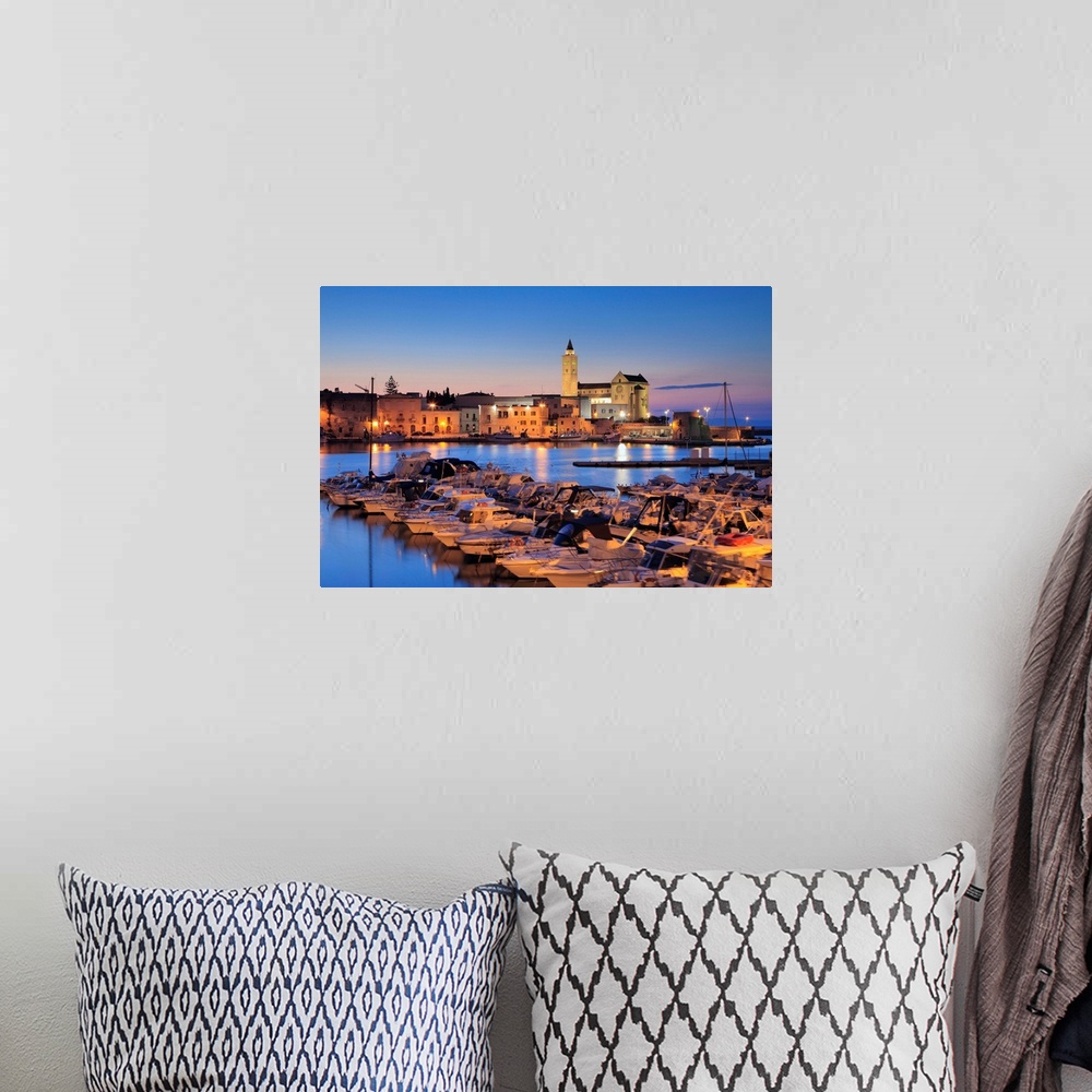 A bohemian room featuring Italy, Apulia, Adriatic Coast, Bari district, Murge, Trani, View across the harbour