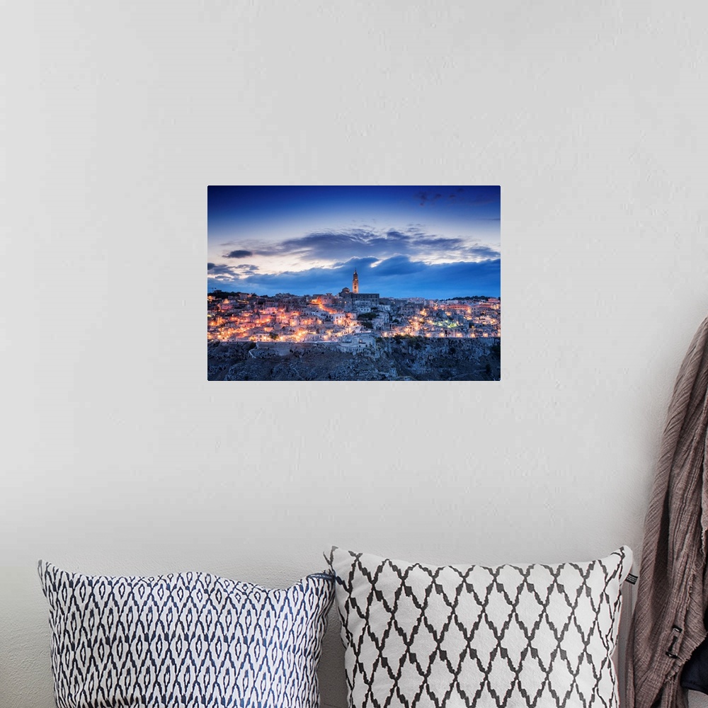 A bohemian room featuring Italy, Basilicata, Matera, European Capital of Culture 2019, Sassi and the Cathedral , view from ...