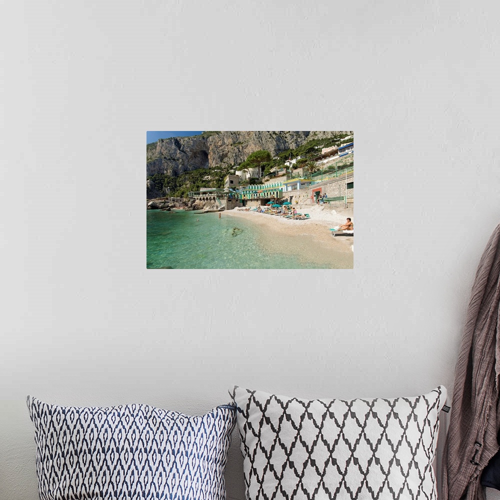 A bohemian room featuring Italy, Campania, Capri, Marina Piccola beach, Bagni Internazionali