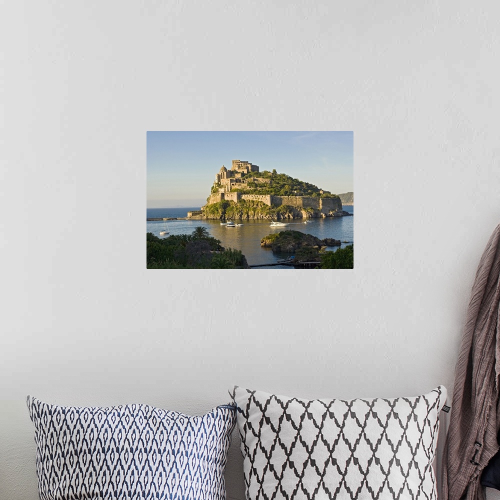 A bohemian room featuring Italy, Campania, Ischia Island, Ischia Ponte, The Castello Aragonese