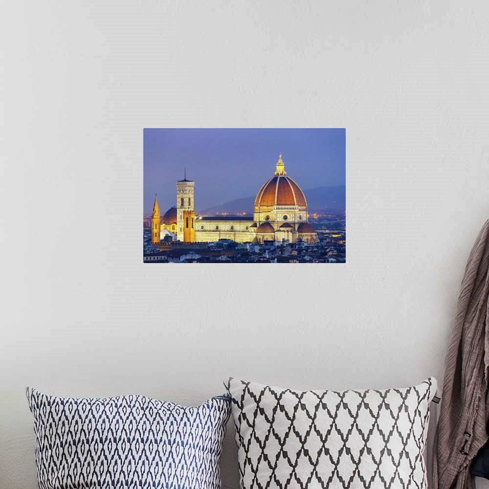 A bohemian room featuring Italy, Tuscany, Firenze district, Florence, Duomo Santa Maria del Fiore, Duomo and Giotto's Bell ...