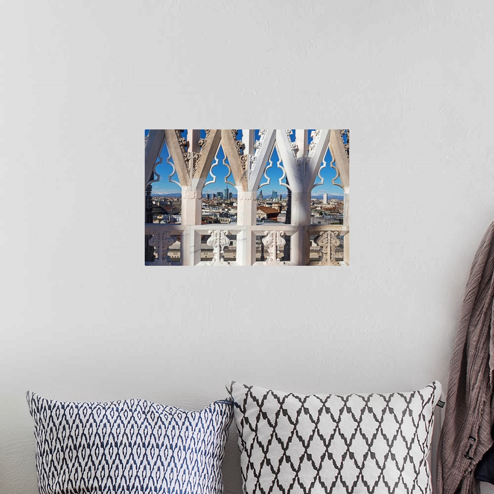 A bohemian room featuring Italy, Lombardy, Milano district, Milan, Piazza Duomo, Milan Cathedral, Milan's new skyline (Port...