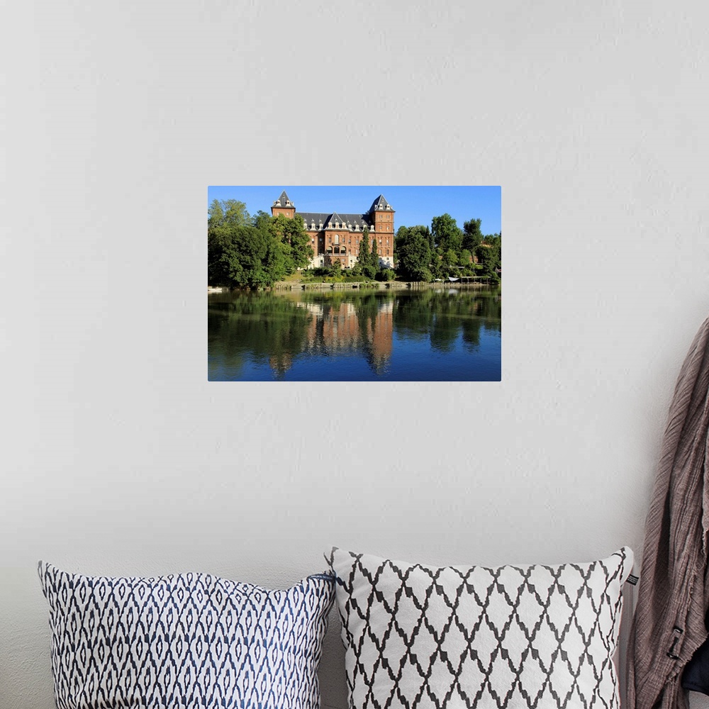 A bohemian room featuring Italy, Piedmont, Castle of Valentino, Turin, Valentino Castle on Po river