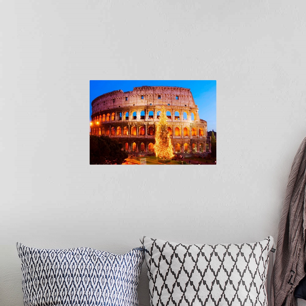 A bohemian room featuring Italy, Rome, Colosseum, Christmas Tree