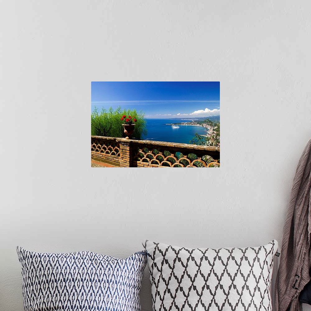 A bohemian room featuring Italy, Italia, Sicily, Sicilia, Taormina, Villa Ducale and Naxos beach