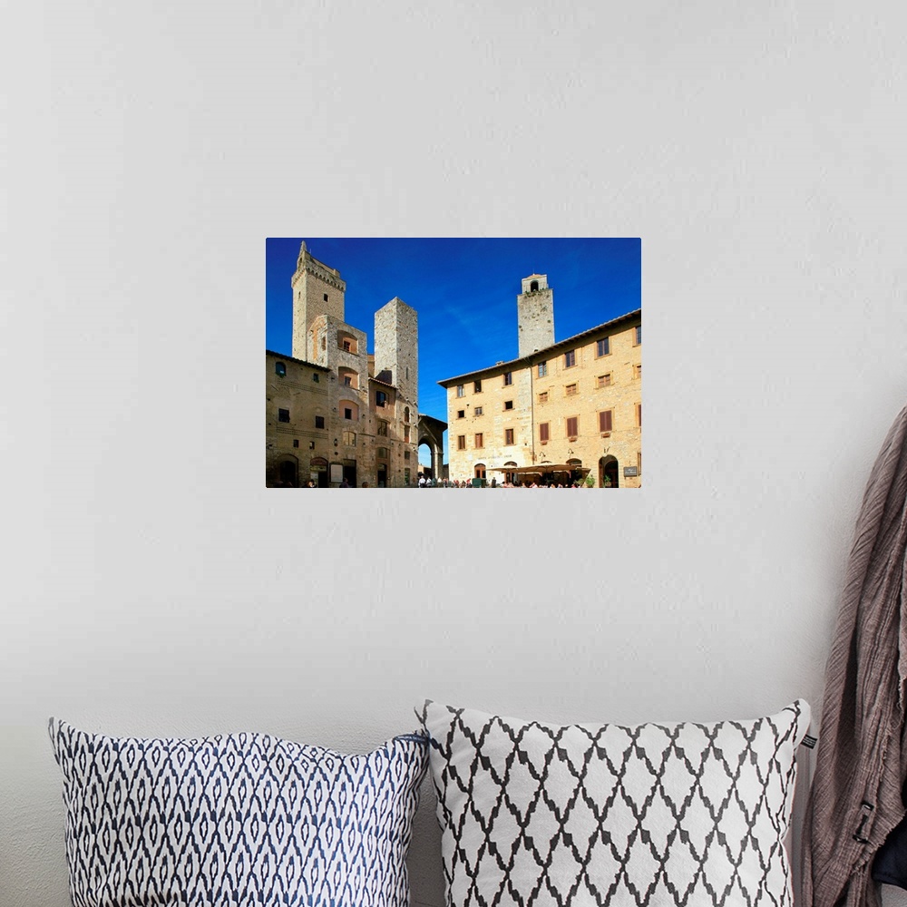 A bohemian room featuring Italy, Tuscany, Val d'Elsa, San Gimignano, Piazza della Cisterna