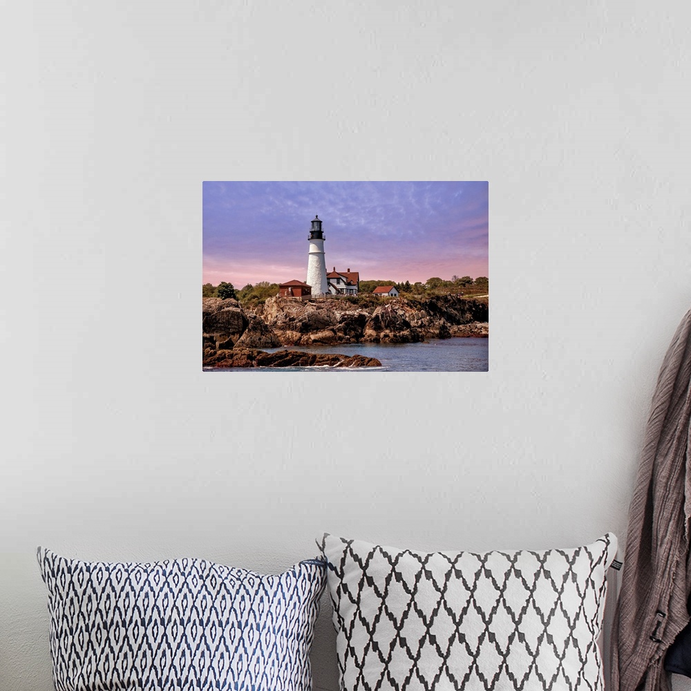 A bohemian room featuring Maine, Portland, Atlantic Ocean, New England, Cape Elizabeth Lighthouse, Portland Head Light at C...