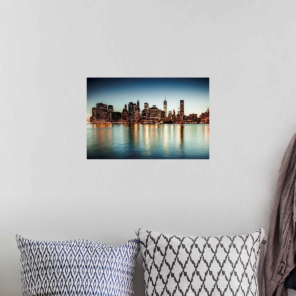A bohemian room featuring USA, New York City, Brooklyn, City skyline.