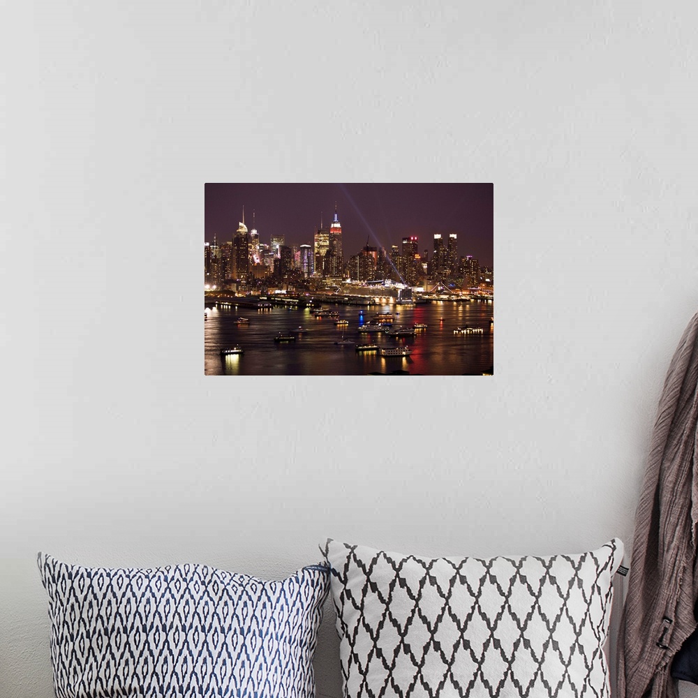 A bohemian room featuring New York, New York City, view from Weehawken, NJ