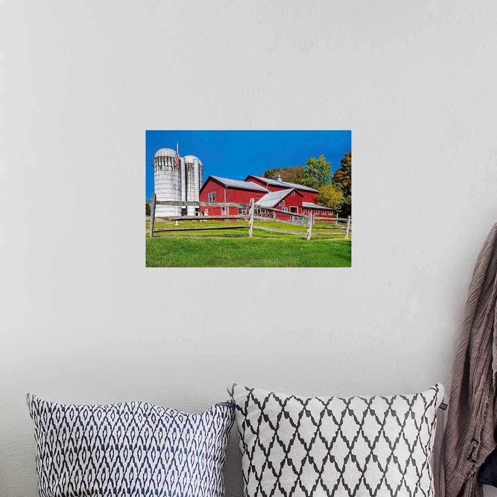 A bohemian room featuring New York, Warwick, Traditional farm with red barn.
