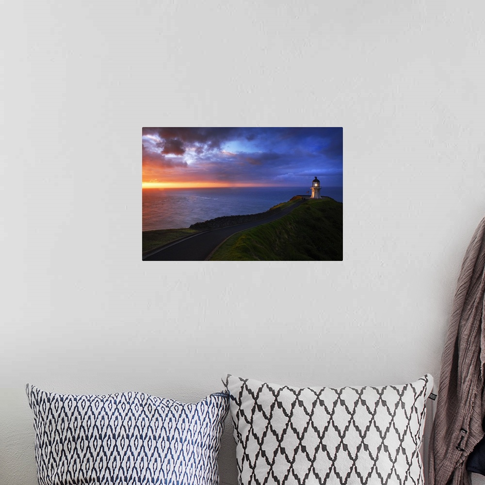 A bohemian room featuring New Zealand, North Island, Aupori Peninsula, Cape Reinga lighthouse