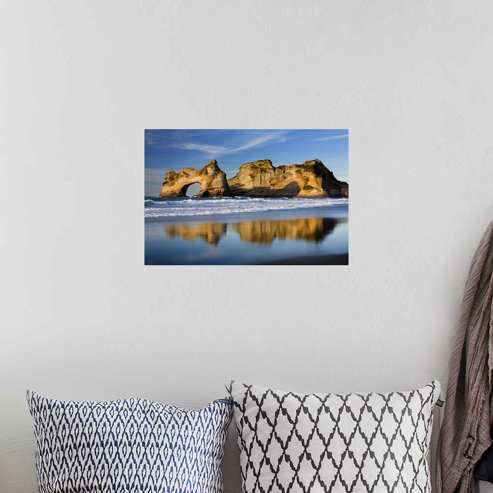 A bohemian room featuring New Zealand, South Island, Nelson Bays, Wharariki beach, Golden Bay