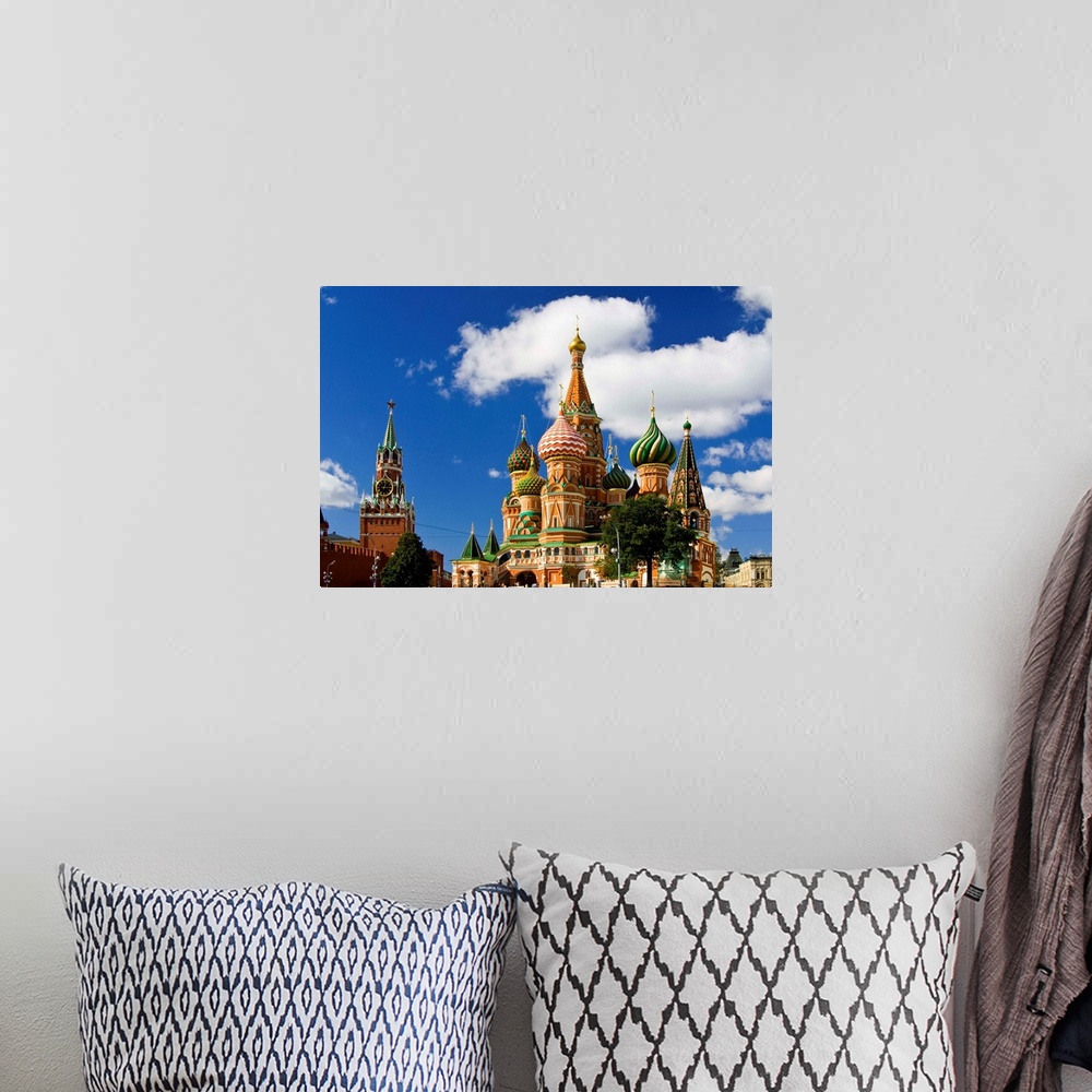 A bohemian room featuring Russia, Moscow, Red Square, St. Basil's Cathedral, Cathedral built in 1555-1561