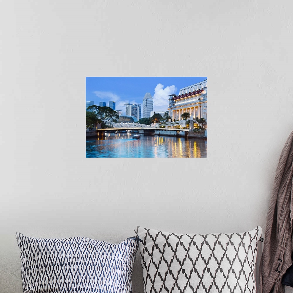 A bohemian room featuring Singapore, Singapore City, Fullerton Hotel, Cavenagh Bridge