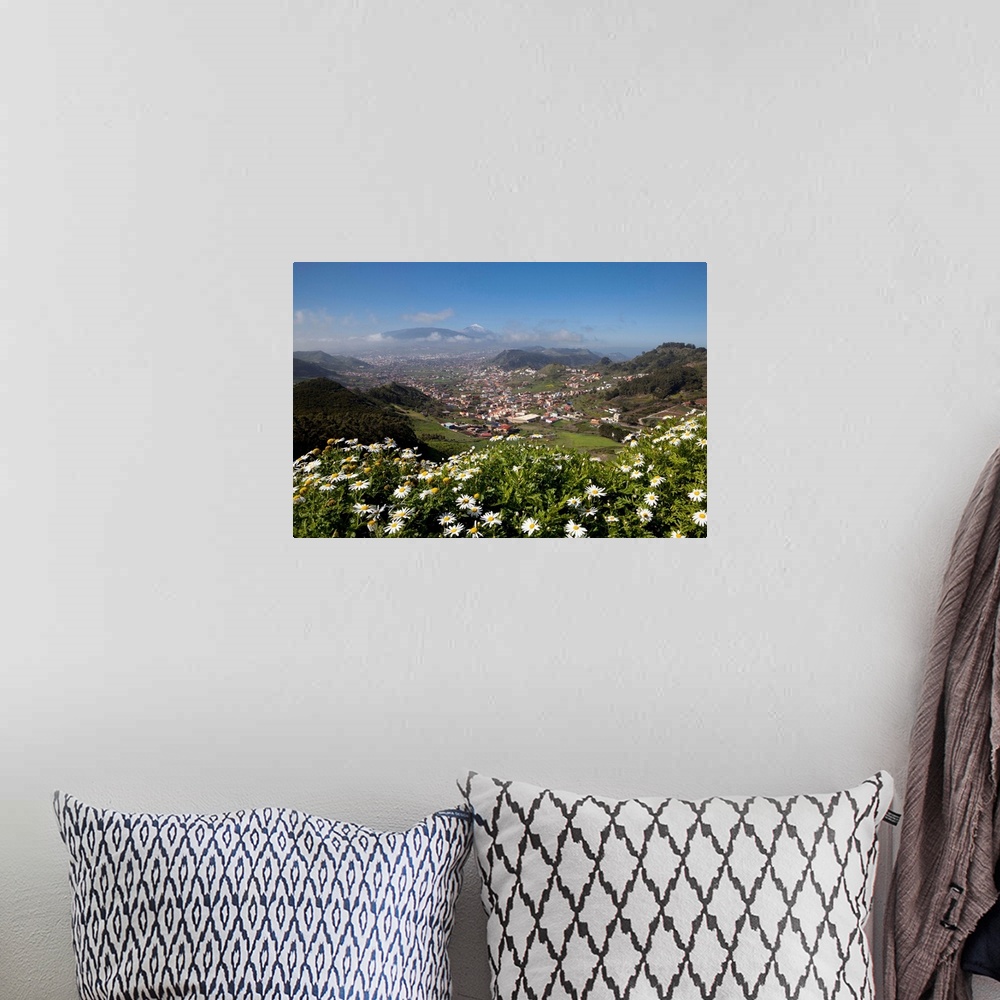 A bohemian room featuring Spain, Canary Islands, Tenerife, Parque Rural de Anaga, View of San Cristobal de La Laguna and el...