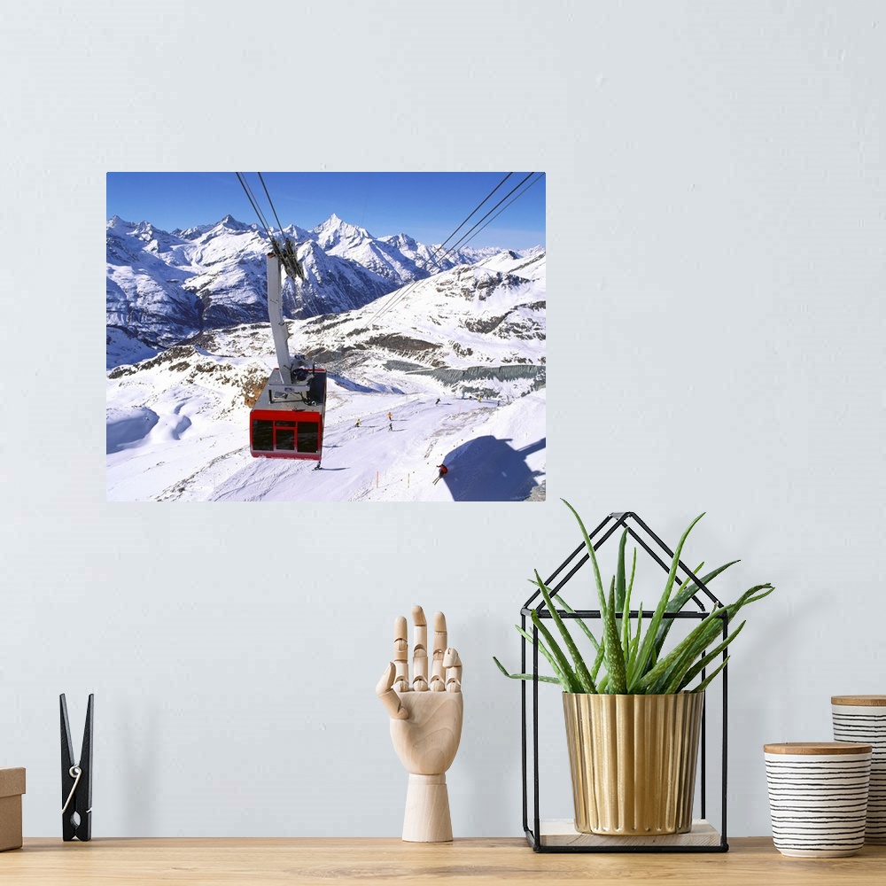 A bohemian room featuring Switzerland, Valais, Zermatt, Stockhorn mountain cable car
