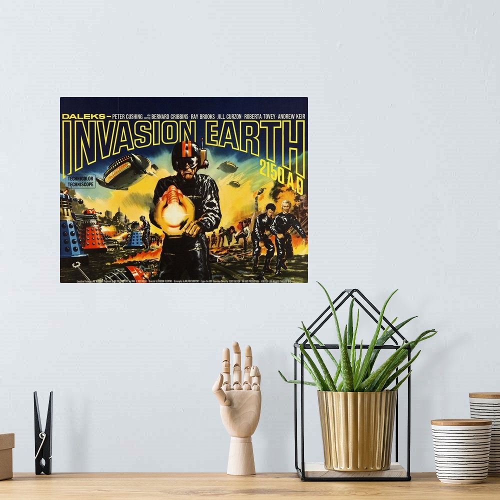 A bohemian room featuring Daleks: Invasion Earth 2150 AD - Vintage Movie Poster