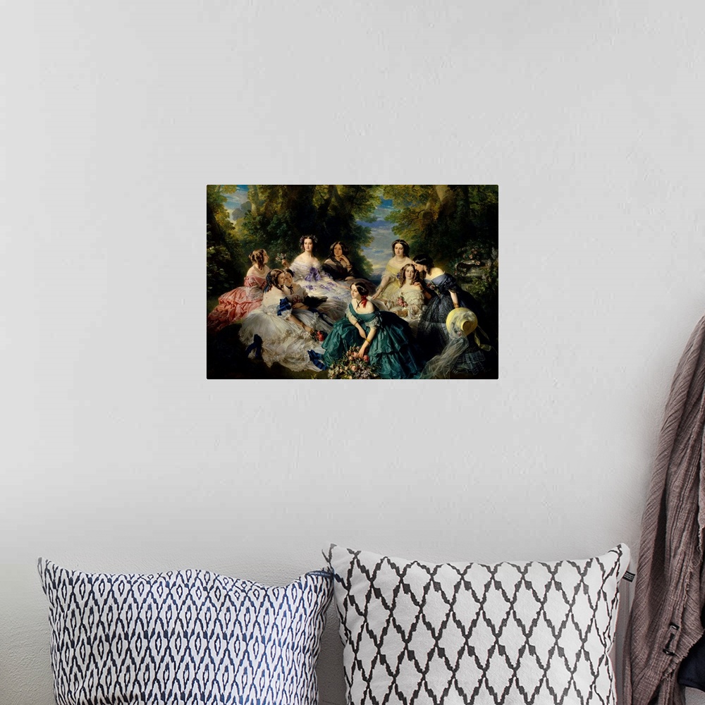 A bohemian room featuring Franz Xaver Winterhalter (1805-1873), German School. Empress Eugenie (1826-1920) Surrounded by he...