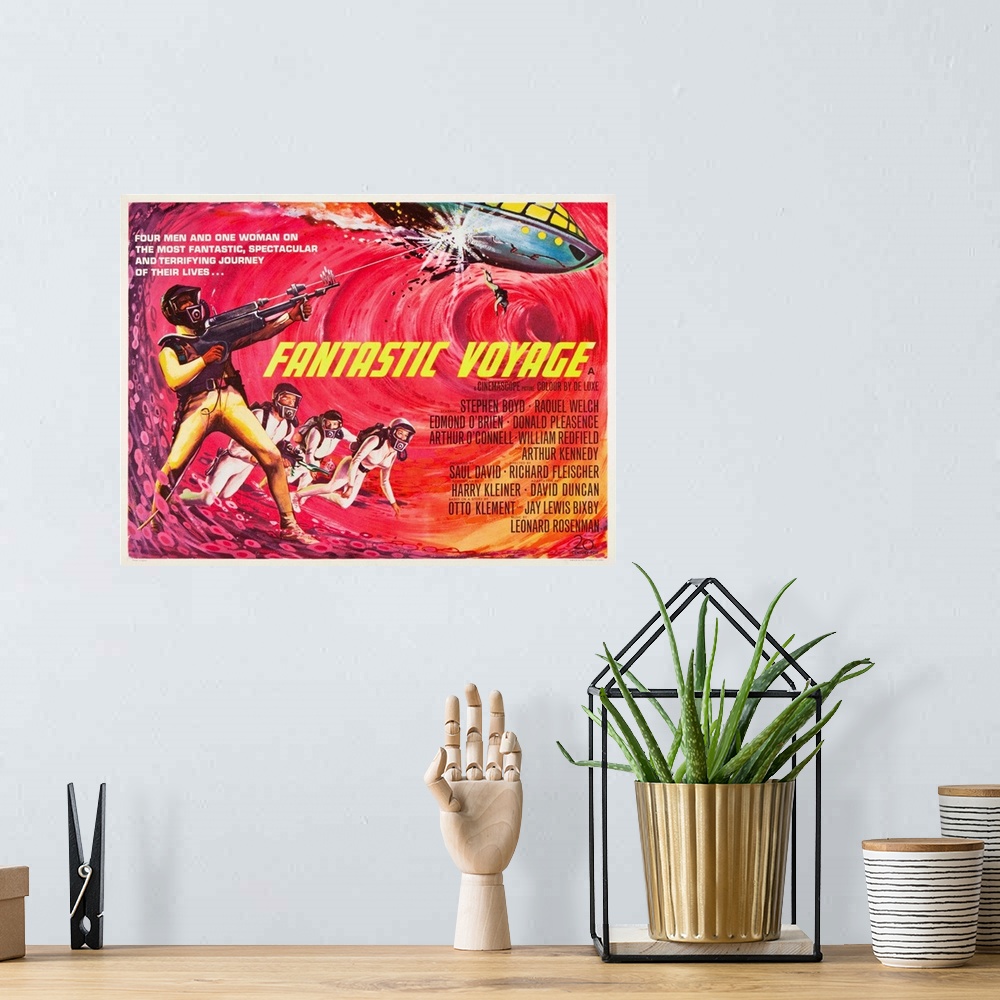 A bohemian room featuring Fantastic Voyage - Vintage Movie Poster (British)