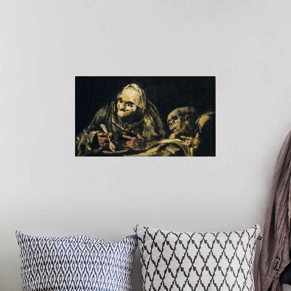 A bohemian room featuring Two Old Men Eating