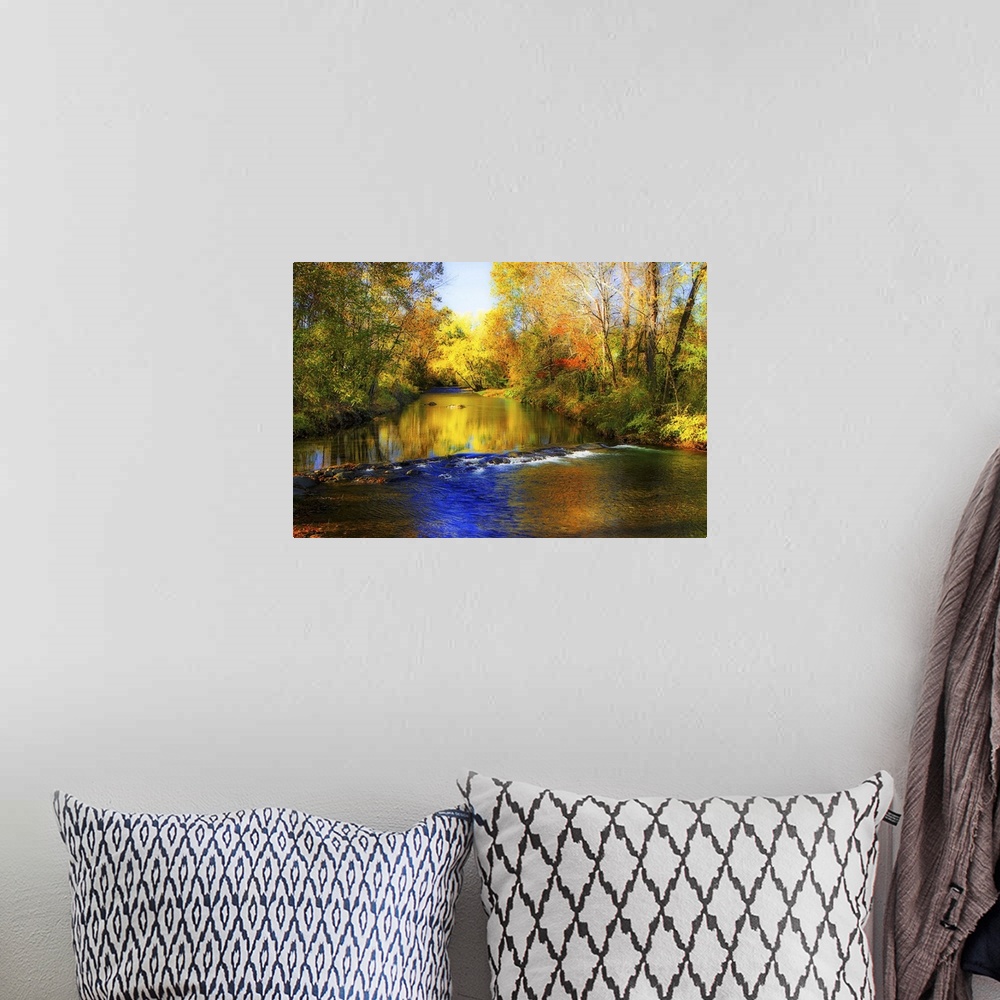 A bohemian room featuring Autumn Waters II