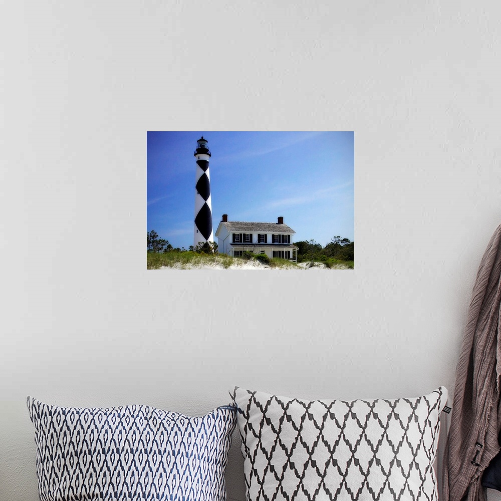 A bohemian room featuring Cape Lookout Light 2
