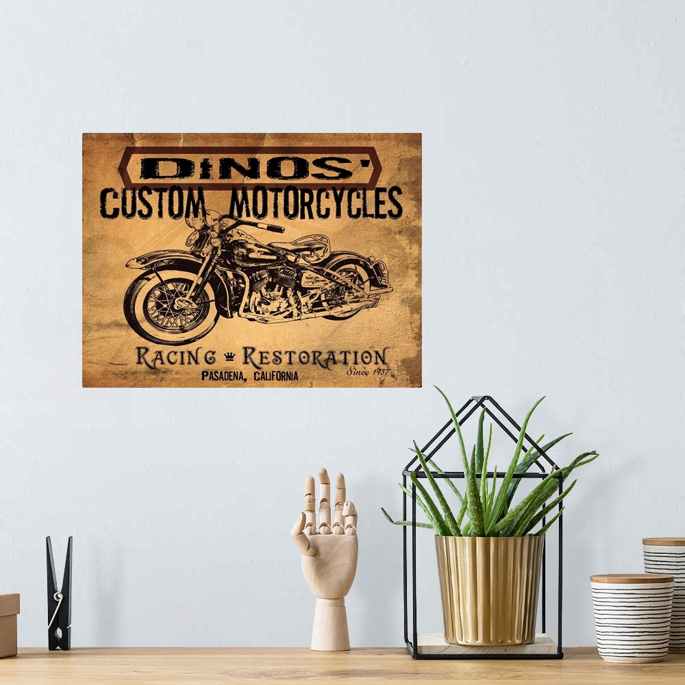 A bohemian room featuring Dino's Motorcycles
