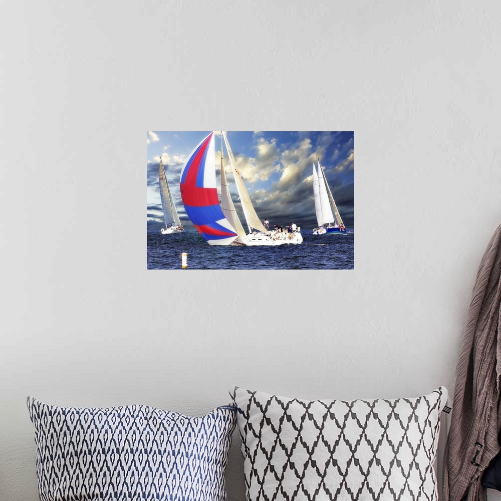 A bohemian room featuring Sailing at Sunset 2
