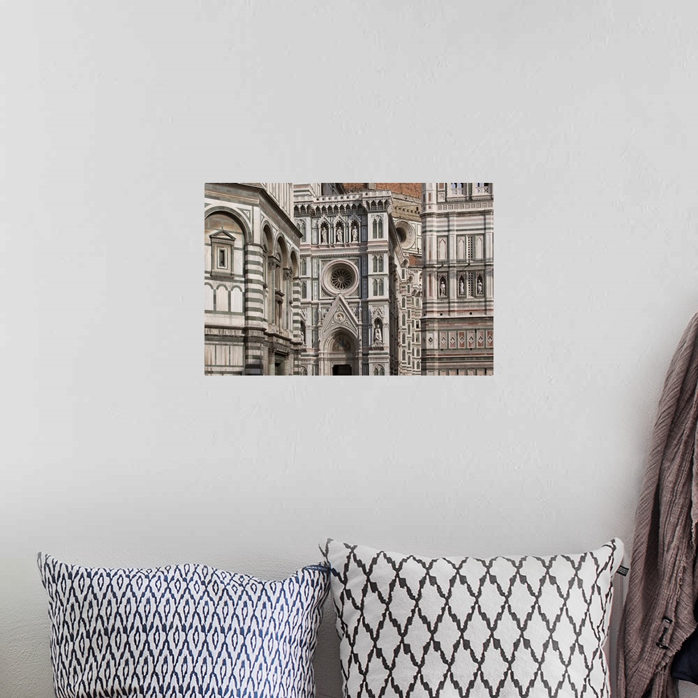 A bohemian room featuring Detail of the Italian architecture of the Duomo in Florence, Italy.