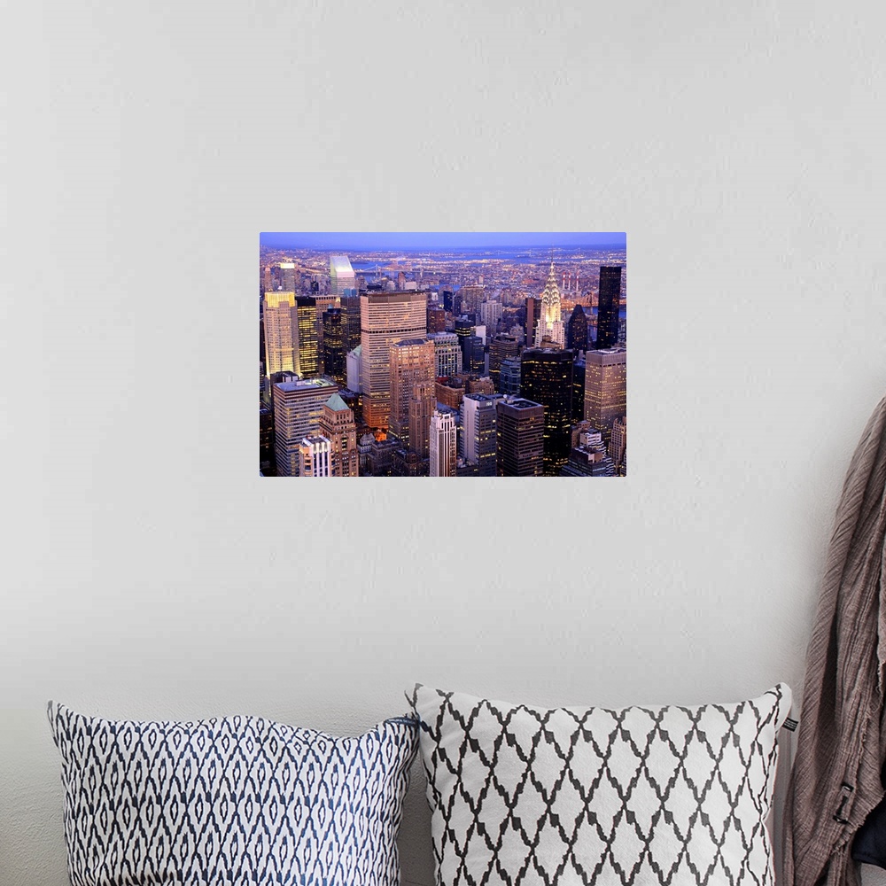 A bohemian room featuring Aerial view towards Midtown and Upper East Side Manhattan, New York