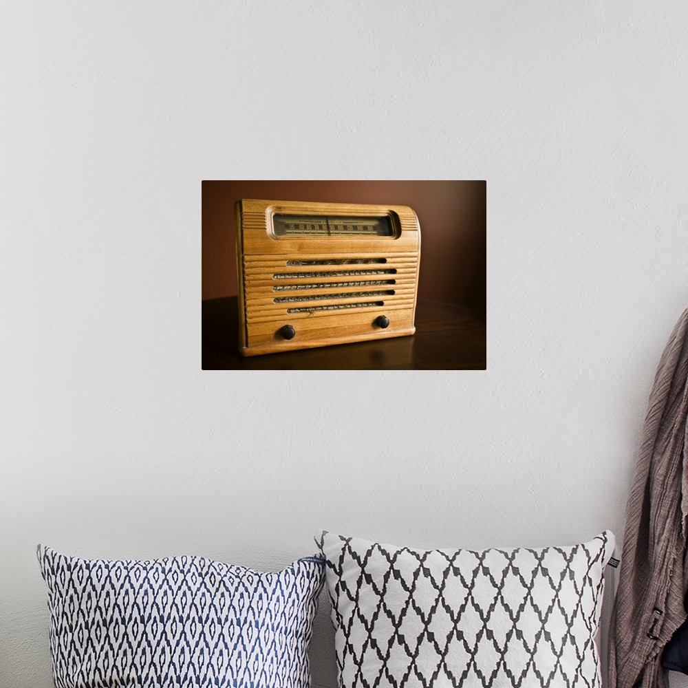 A bohemian room featuring Antique radio