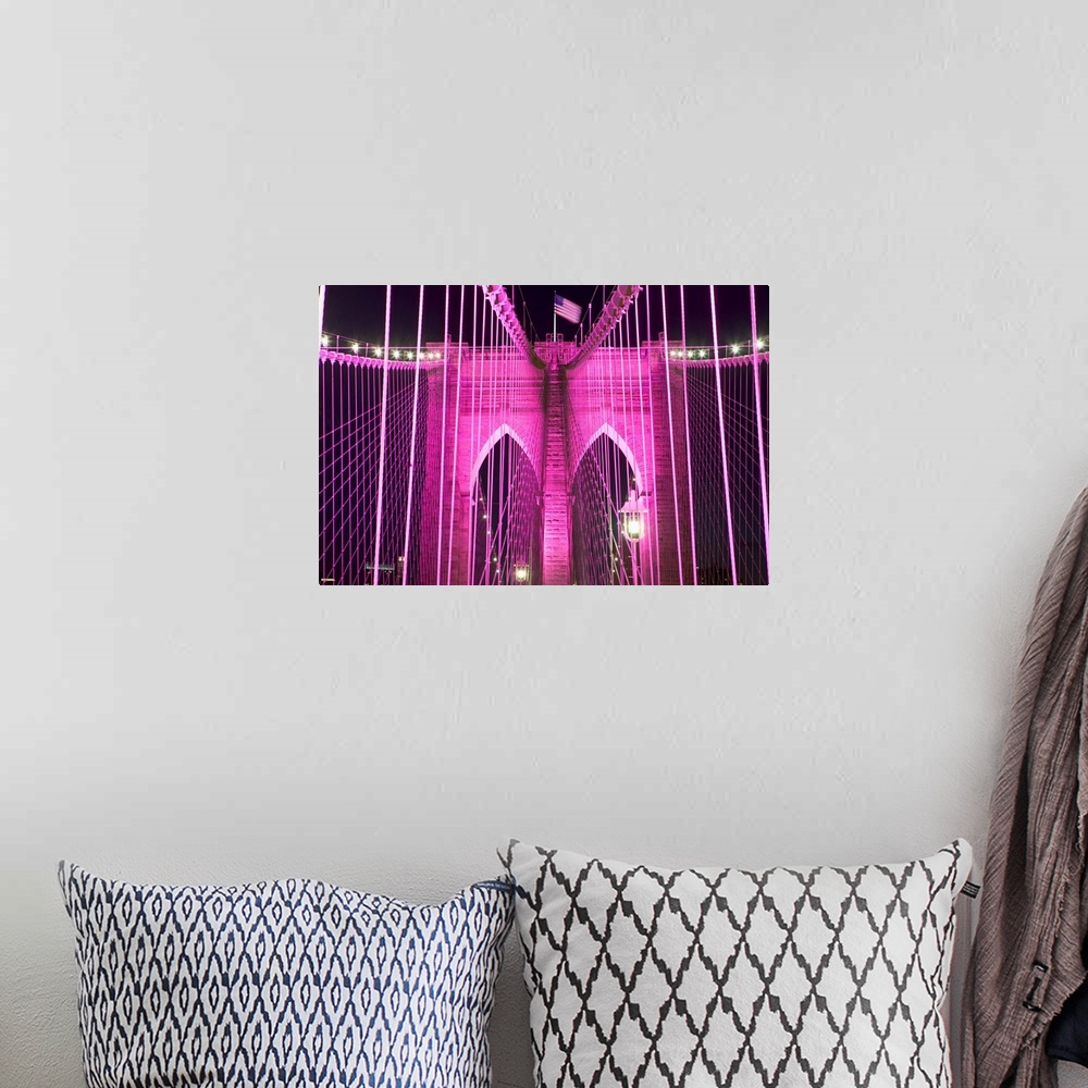 A bohemian room featuring Brooklyn Bridge Lit Purple