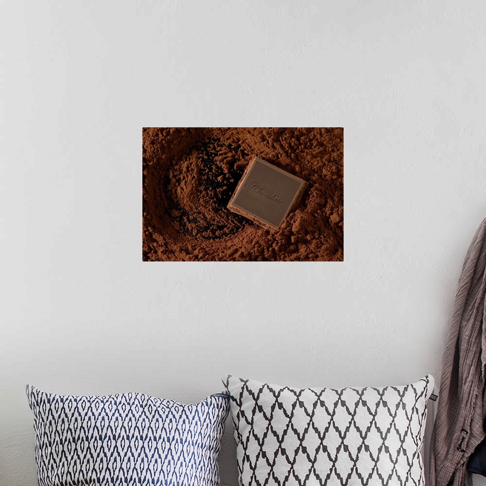 A bohemian room featuring Chocolate Square in Chocolate Powder