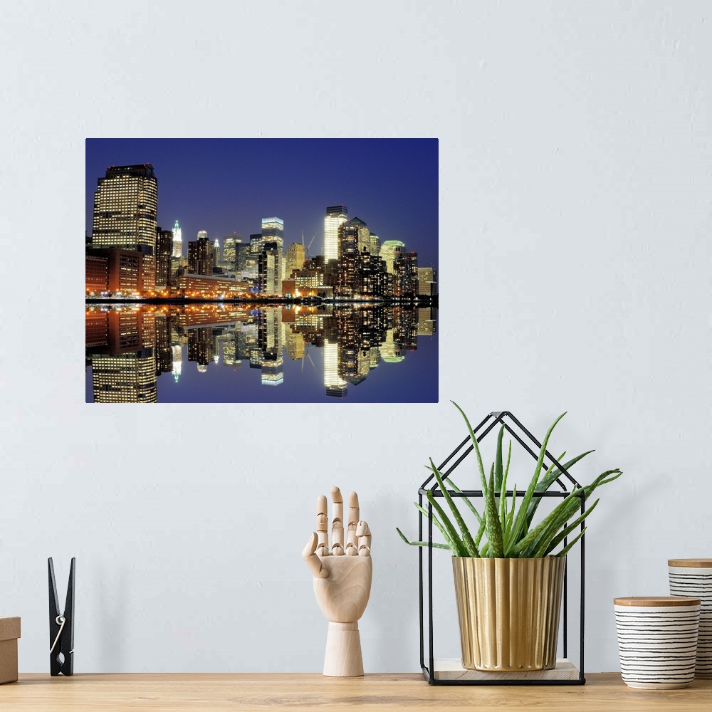 A bohemian room featuring Cityscape of the west side of Lower Manhattan in New York City.