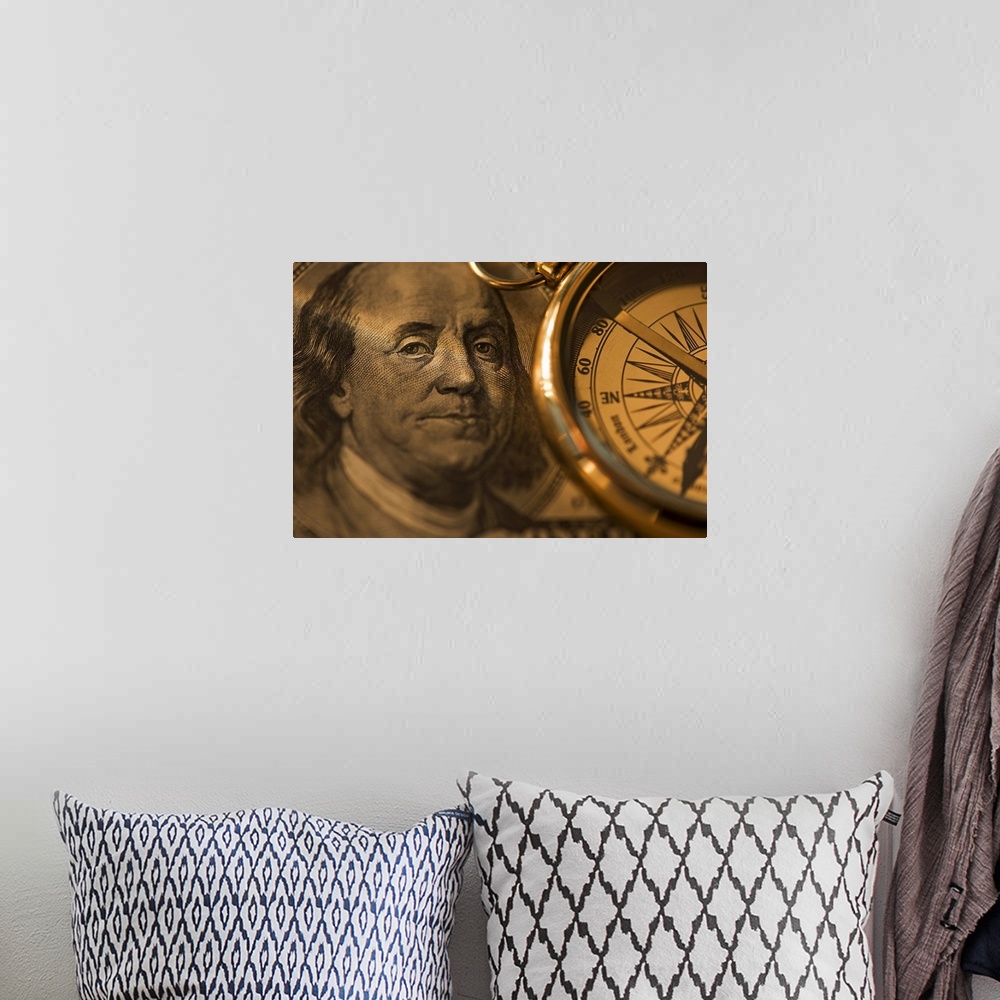 A bohemian room featuring Compass on dollar bill