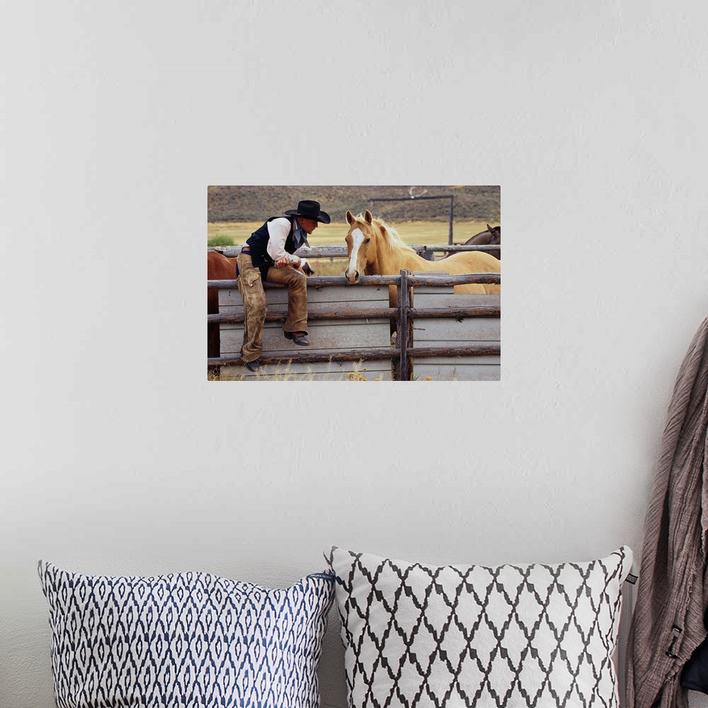 A bohemian room featuring Cowboy And Horses