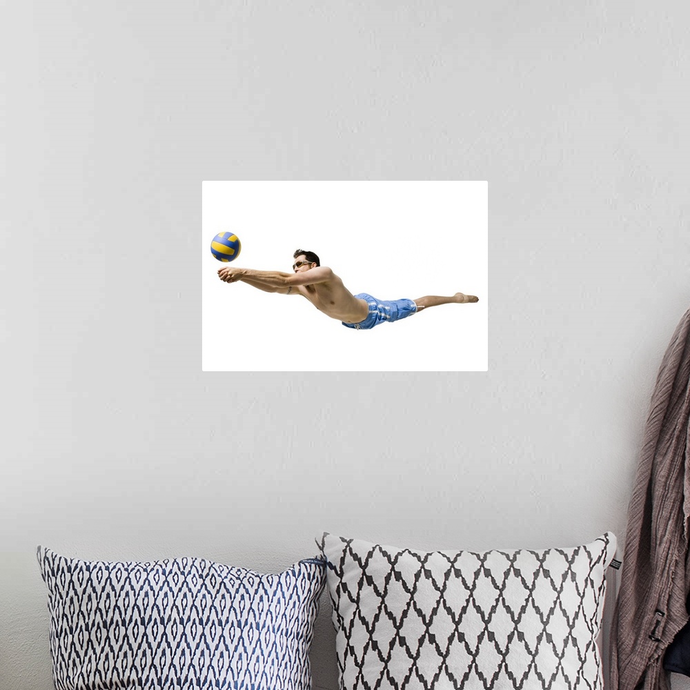 A bohemian room featuring Diving volleyball player