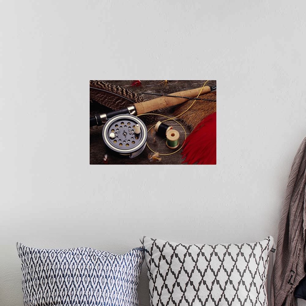 A bohemian room featuring Fly Fishing Reel