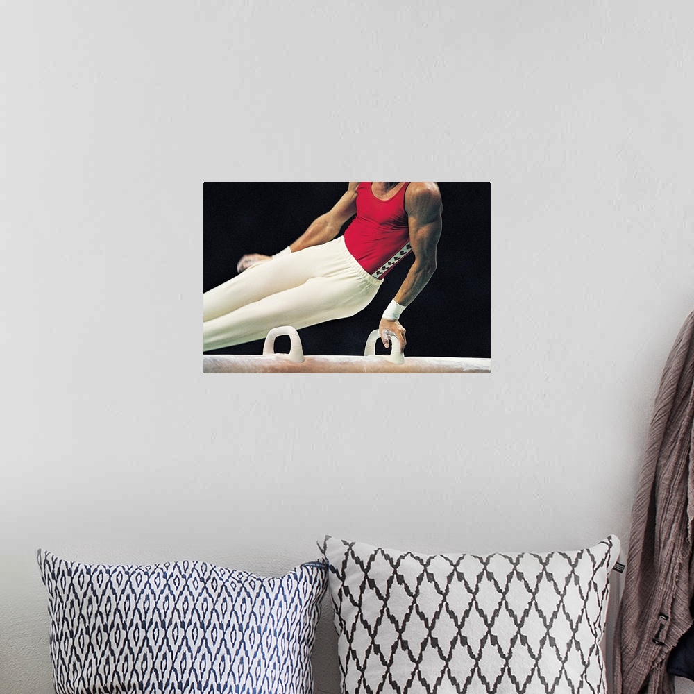 A bohemian room featuring Gymnast on the Pommel Horse