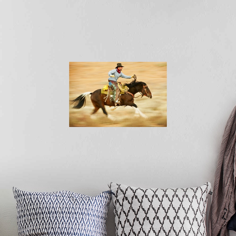 A bohemian room featuring Horseback Rider
