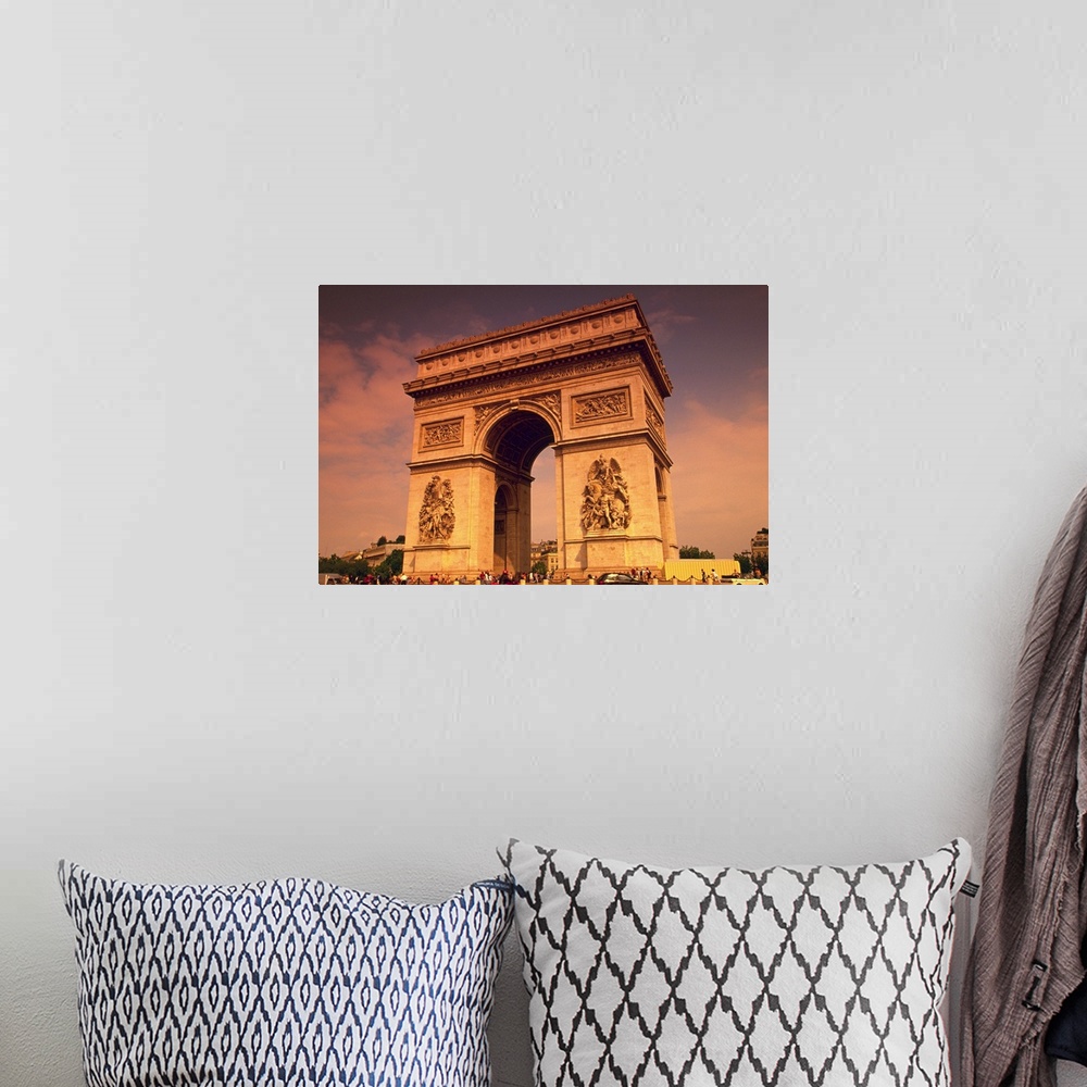 A bohemian room featuring Image of the Arc de Triomphe By Sunset, Low Angle View, Paris, France